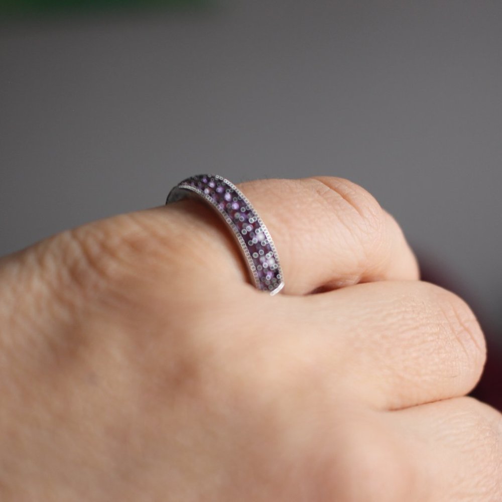P star M brand Purple CZ Sterling silver ring